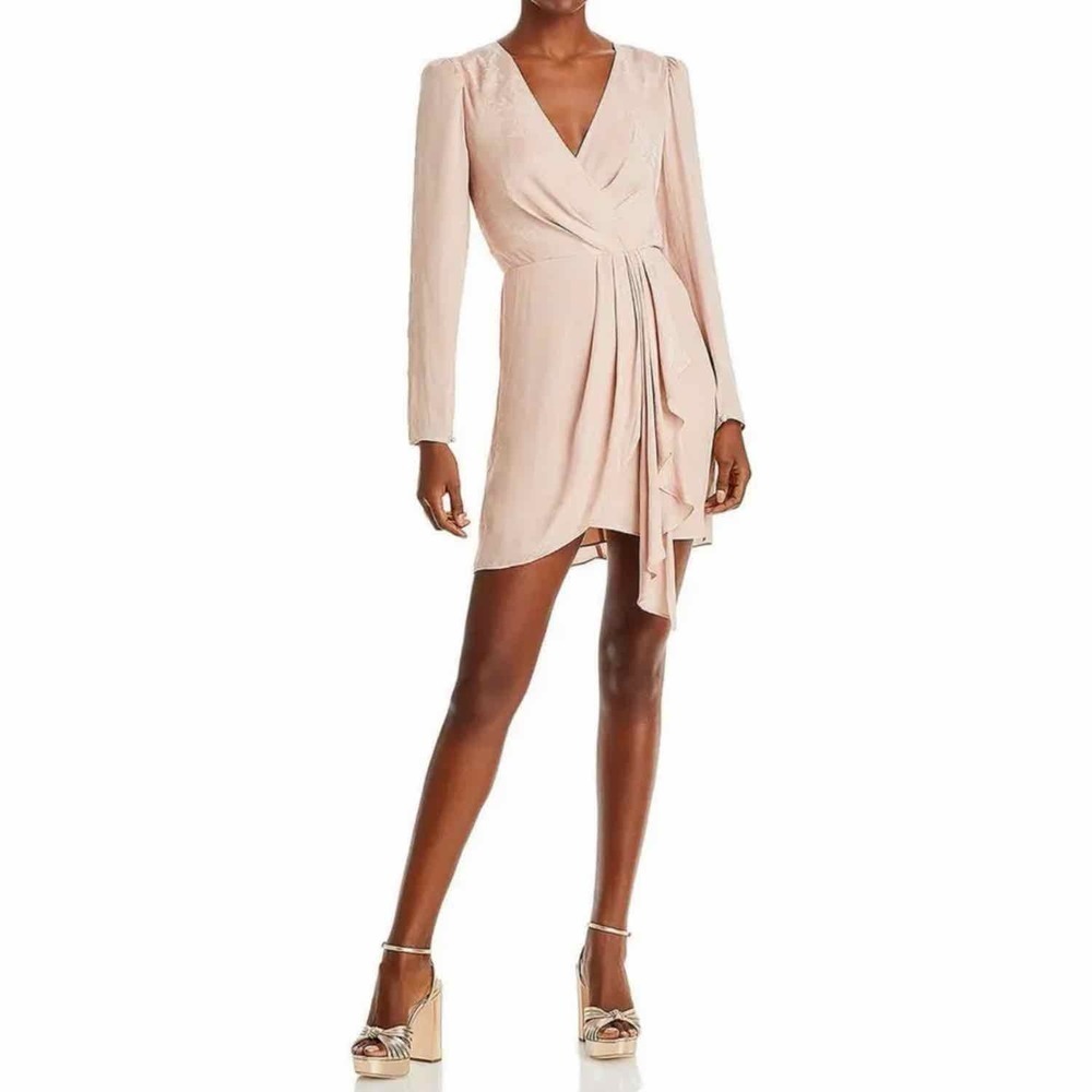 BCBGMAXAZRIA Faux Wrap Mini Floral Cocktail Party Dress Size US 2 - Picture 6 of 12